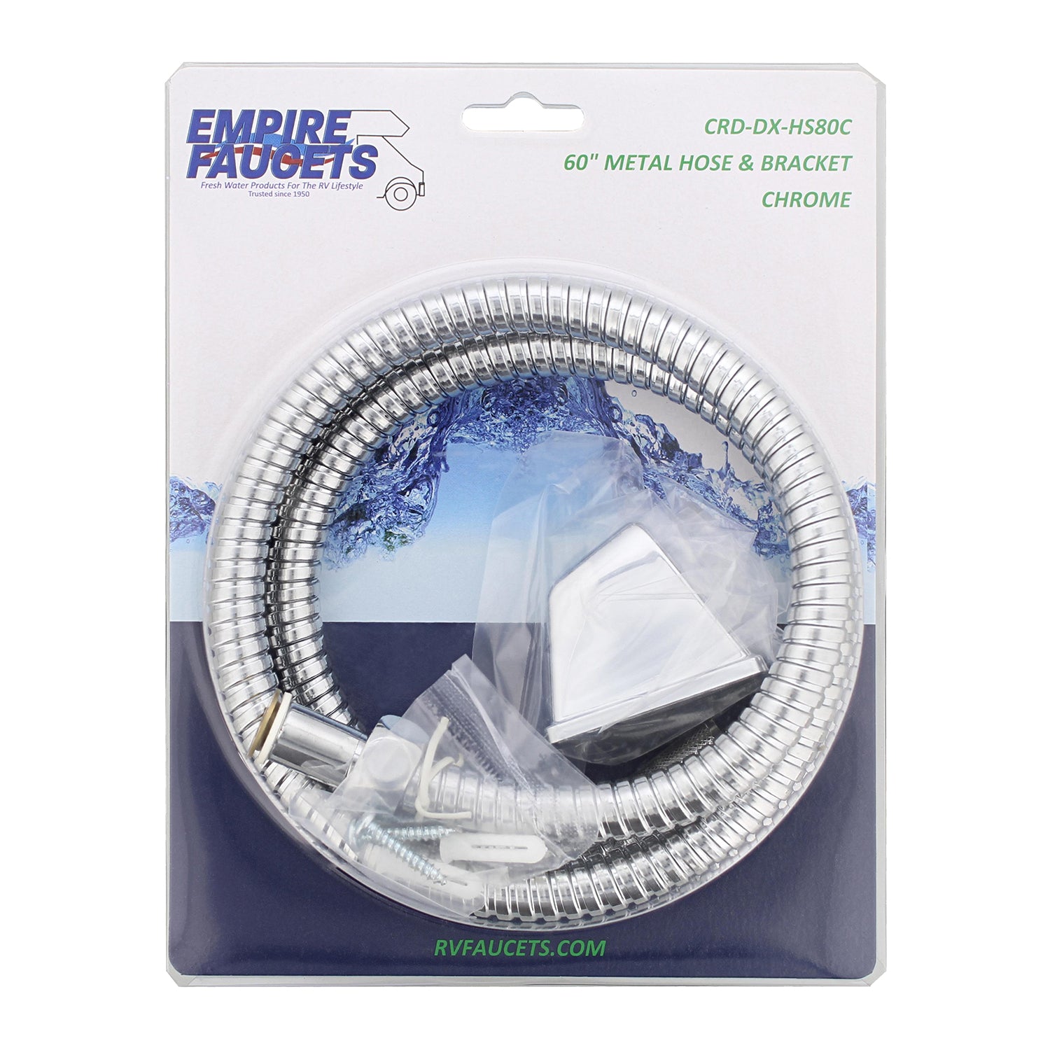 Empire Faucets Shower Head Hose, 5ft - Shower Hose Replacement, Chrome