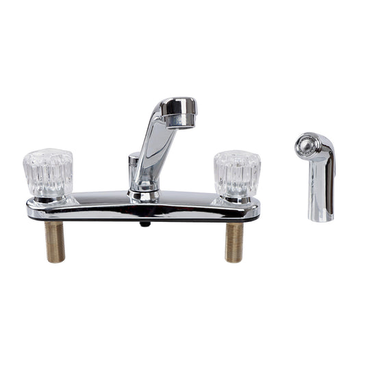 Plastic Replacement RV Faucet with Sprayer for Kitchen, Chrome 8in