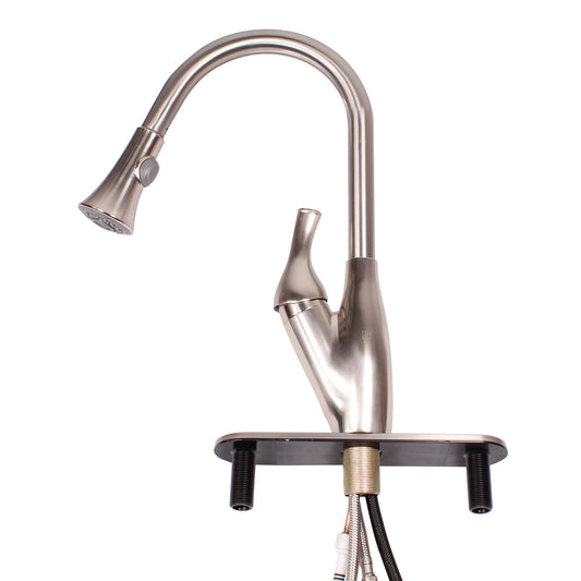 RV Kitchen Faucet Head Replacement Nickel Trumpet Sprayer, Nickel