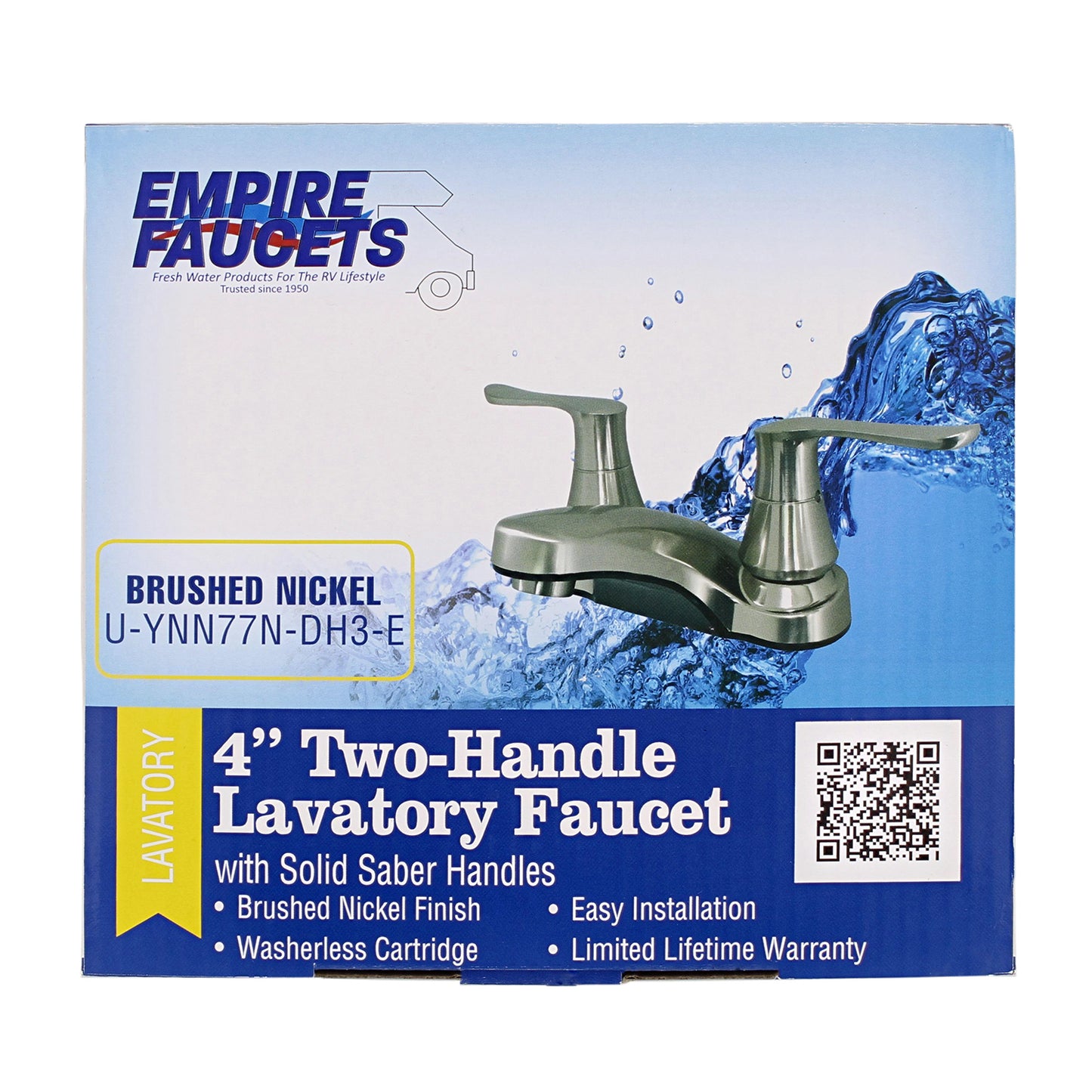 Lavatory Faucet - 4IN Nickel Bathroom Faucet with Dual Handles