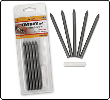 Fatboy Pencil Refill Icludes Refill Only 5 Black Lds, 3 Erasers (Pack 3)