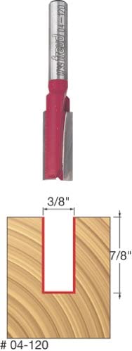 3/8" (Dia.) Double Flute Straight Bit with 1/4" Shank (04-120) , Red