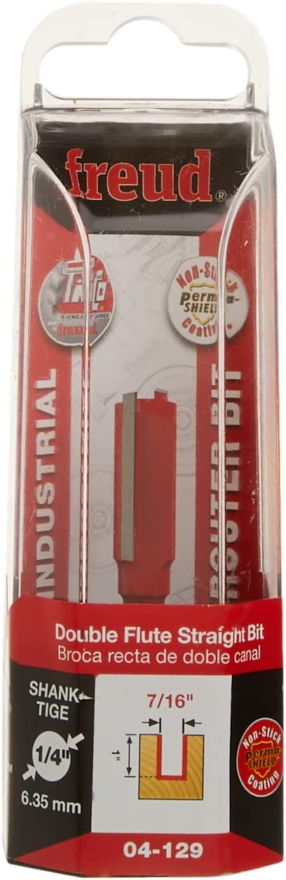 7/16" (Dia.) Double Flute Straight Bit with 1/4" Shank (04-129) , Red