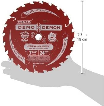 D0724DA 7-1/4-Inch Diablo Demo Demon Circular Saw Blade, Multi