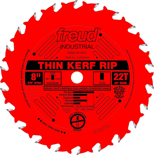 8-Inch 22 Tooth ATB Thin Kerf Ripping Saw Blade