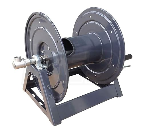 DHRA50300 1/2" x 300' Charcoal Grey Steel Hose Reel Flat Sidewalls