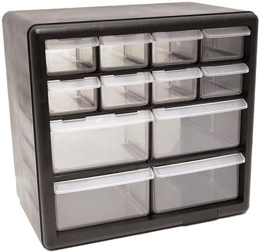 12-Drawer Parts Organizer, Black, HA01012001