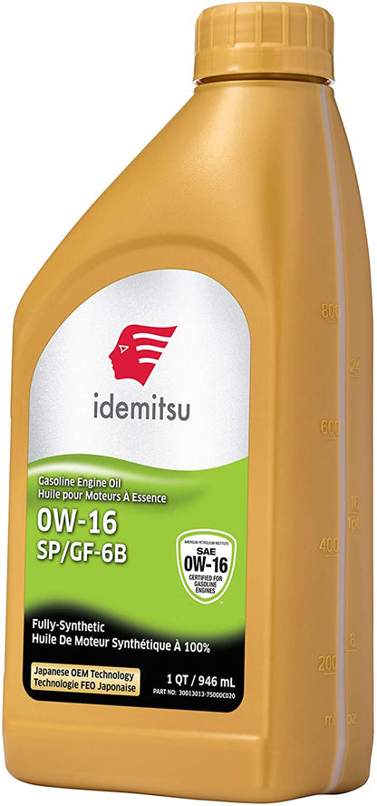 Full Synthetic 0W-16 Engine Oil SP/GF-6B - 1 Quart (30013013-75000C020)