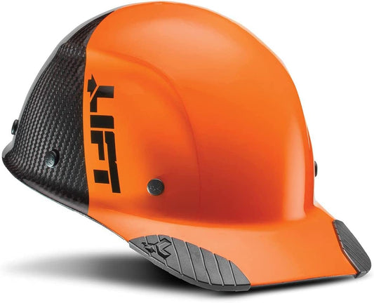 DAX Fifty 50 Hard Hat, Carbon Fiber Cap (Orange/Black) (HDC50C-19OC)