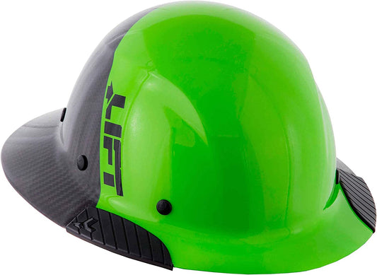 DAX Fifty 50 Green Carbon Fiber Full Brim Hard Hat