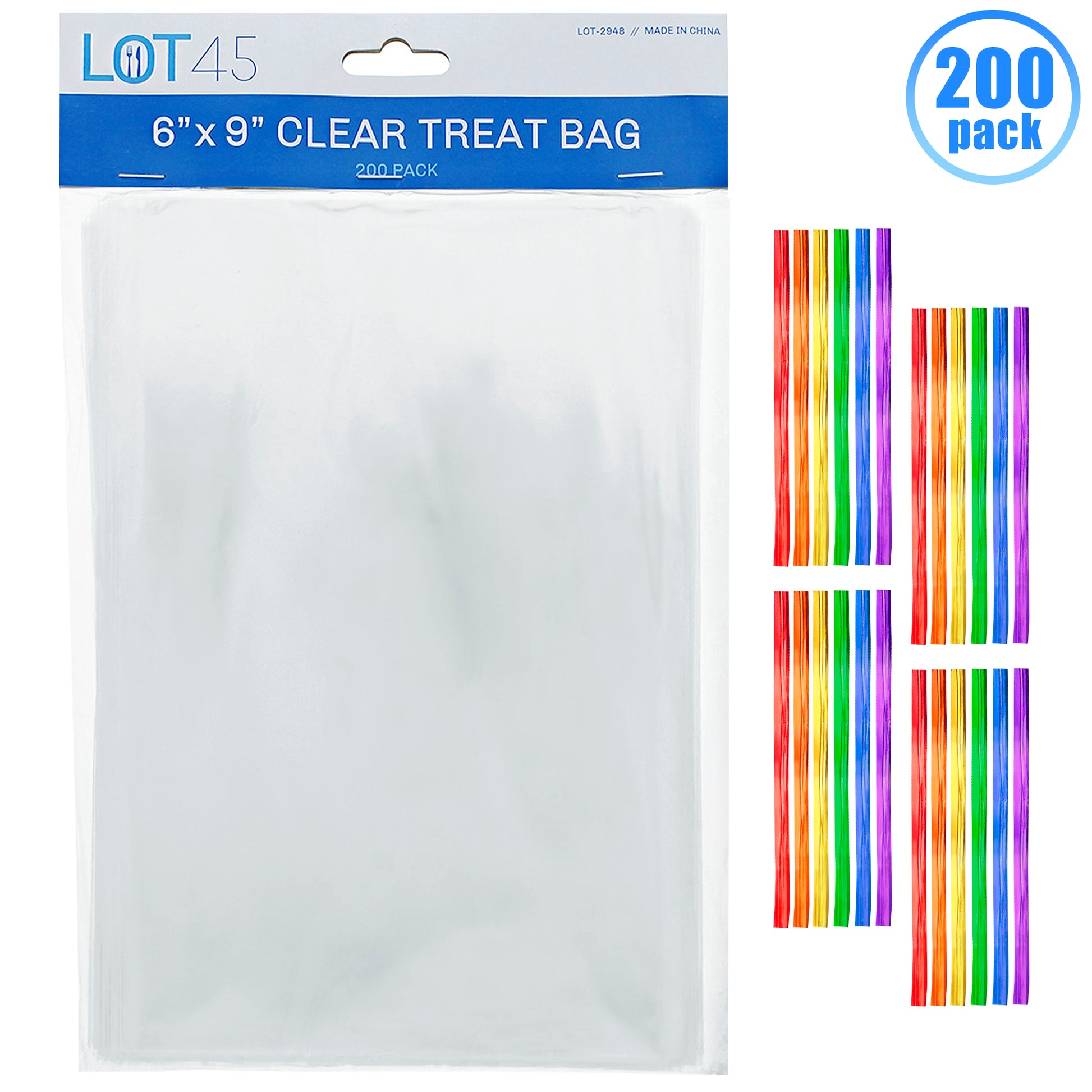 Small Clear Treat Bags with Ties Cookie Bags 6x9 IN Bakery Bag 200pk