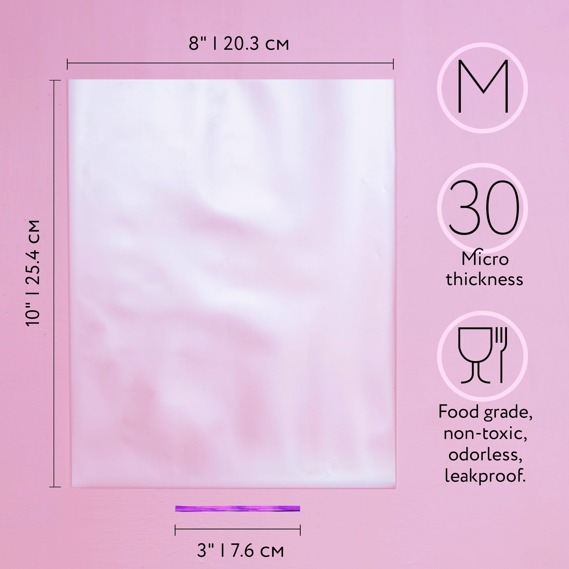 Medium Clear Treat Bags with Ties Cookie Bags 8x10 IN Bakery Bag 200pk