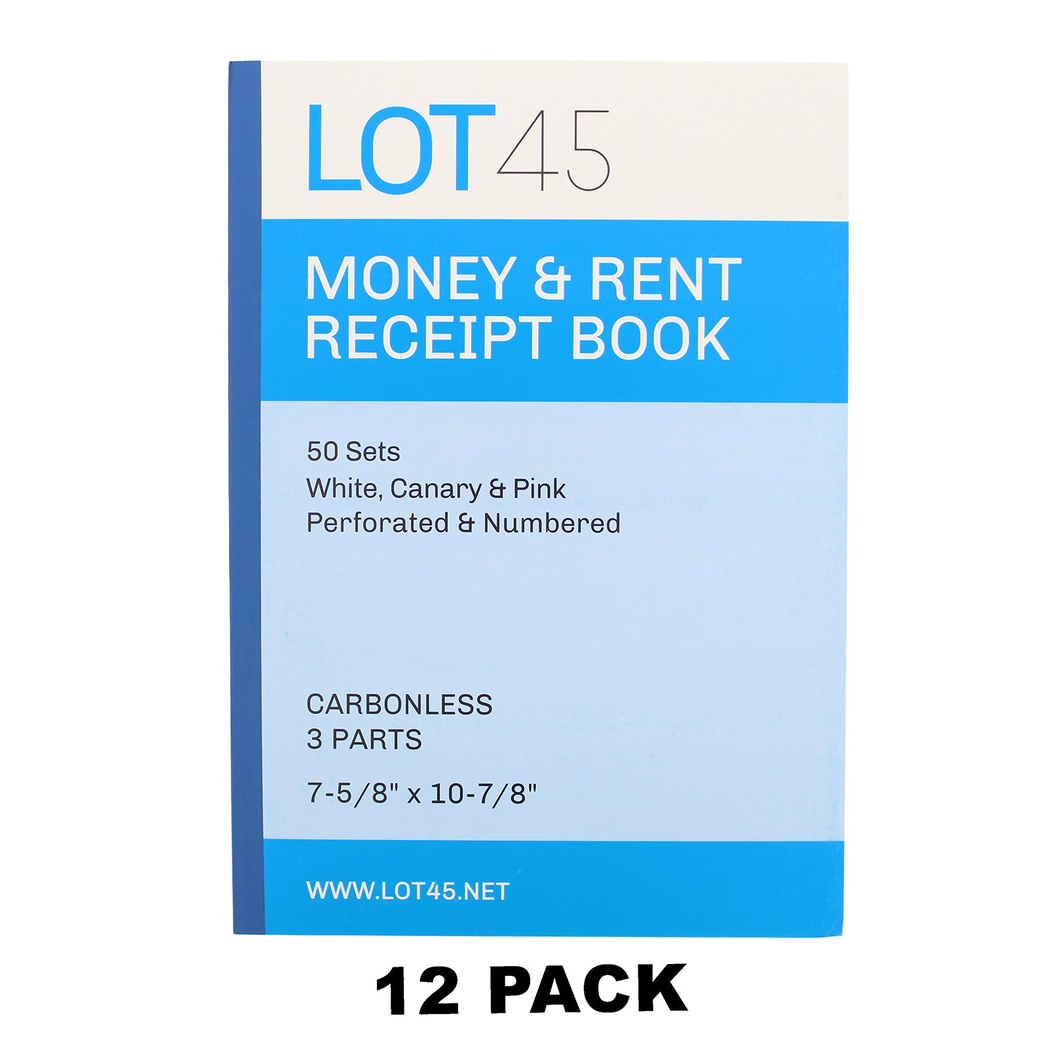 Money Rent Receipt Book 12 Piece Set 7.6x11in, 3 Part Carbonless Books