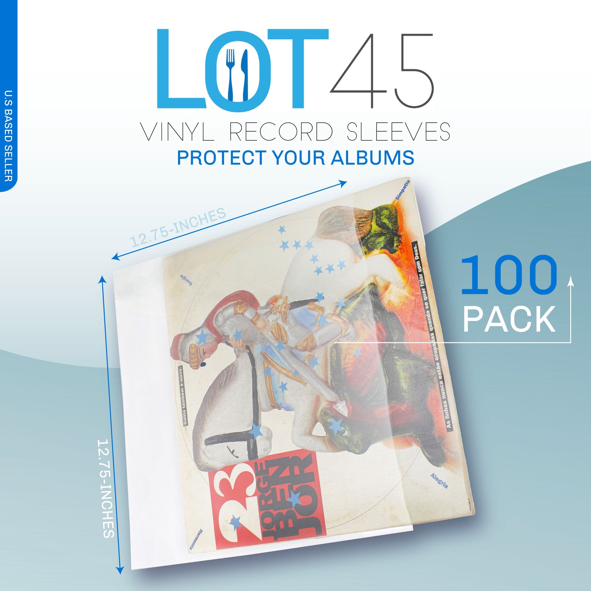Vinyl Record Sleeves 100 Pack Album Covers Vinyl Sleeves for Records
