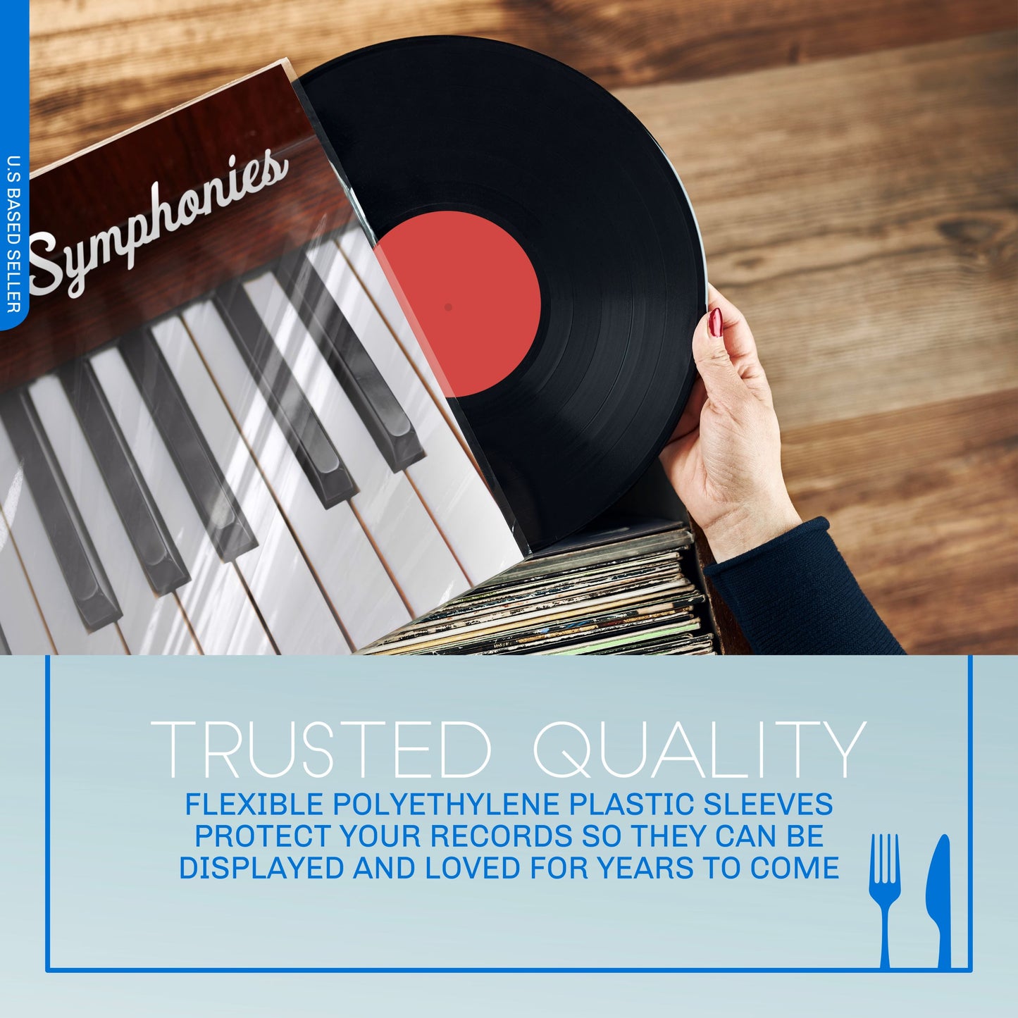 Vinyl Record Sleeves 100 Pack Album Covers Vinyl Sleeves for Records