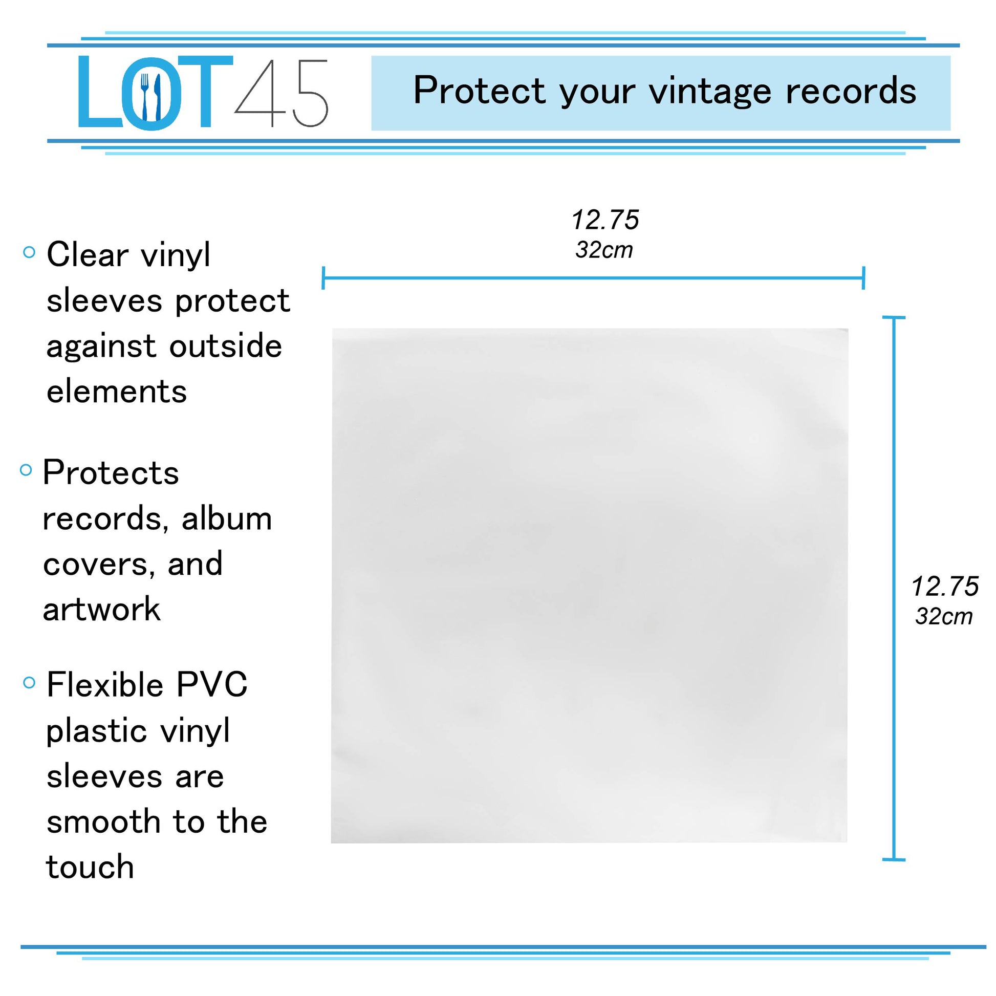 Vinyl Record Sleeves 50 Pack Album Covers Vinyl Sleeves for Records