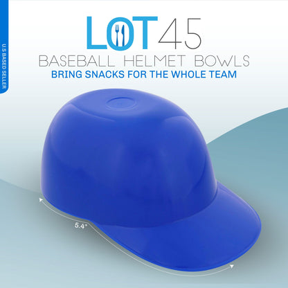 Baseball Helmet Ice Cream Snack Bowls - 12pc 8oz Blue Baseball Cups