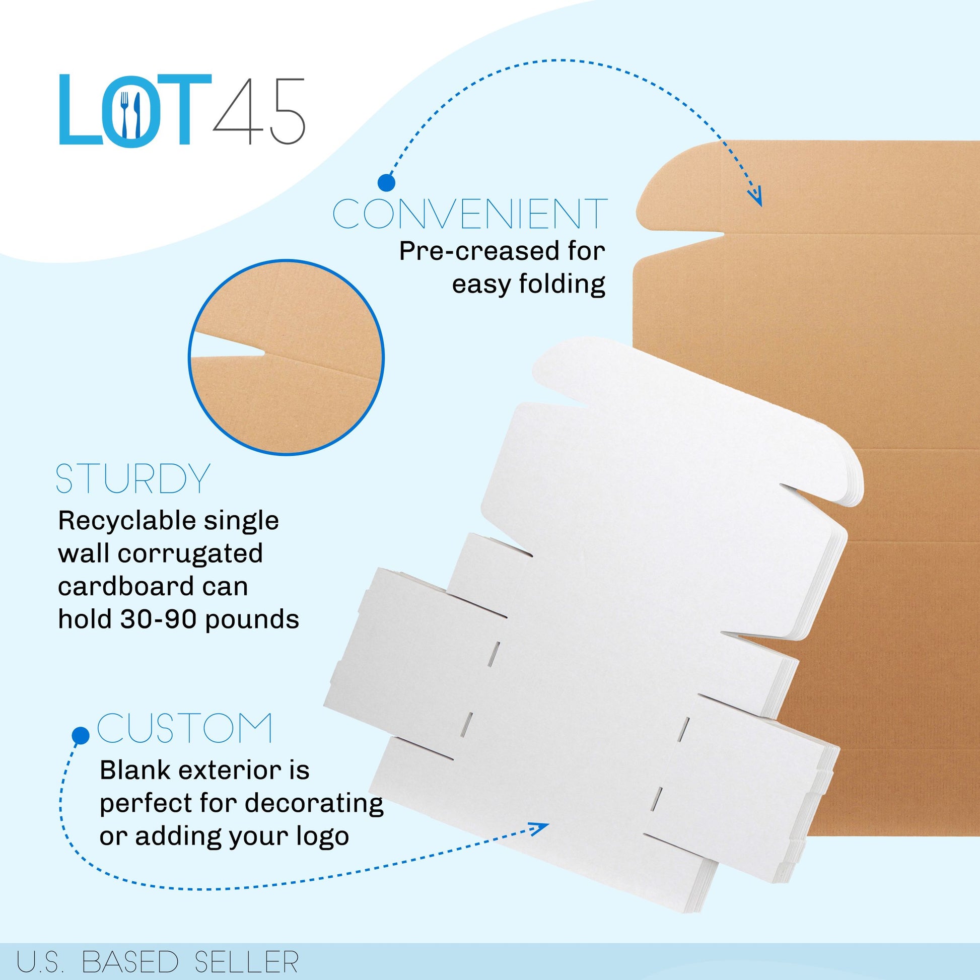 Shipping Boxes for Small Business - 20pk White Corrugated Box 12x9x4in