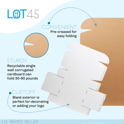 Shipping Boxes for Small Business - 20pk White Corrugated Box 12x9x4in