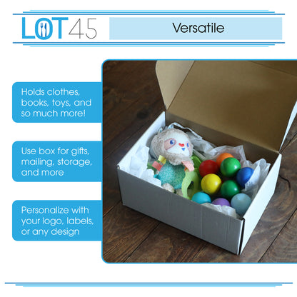 Shipping Boxes for Small Business - 20pk White Corrugated Box 9x6x4in