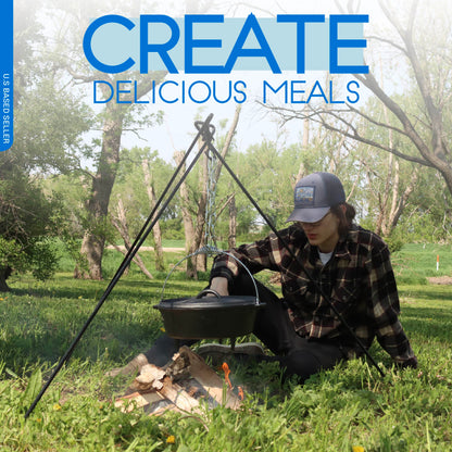 Campfire Tripod Over Fire Camp Grill - 48in Camping Tripod for Cooking