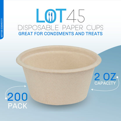 2oz Sustainable Small Paper Cup for Pills - 200ct Paper Condiment Cups