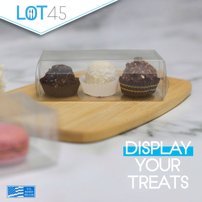 4 x 2 x 1in Clear Gift Box - 100 Pack Small Favor Boxes for Weddings