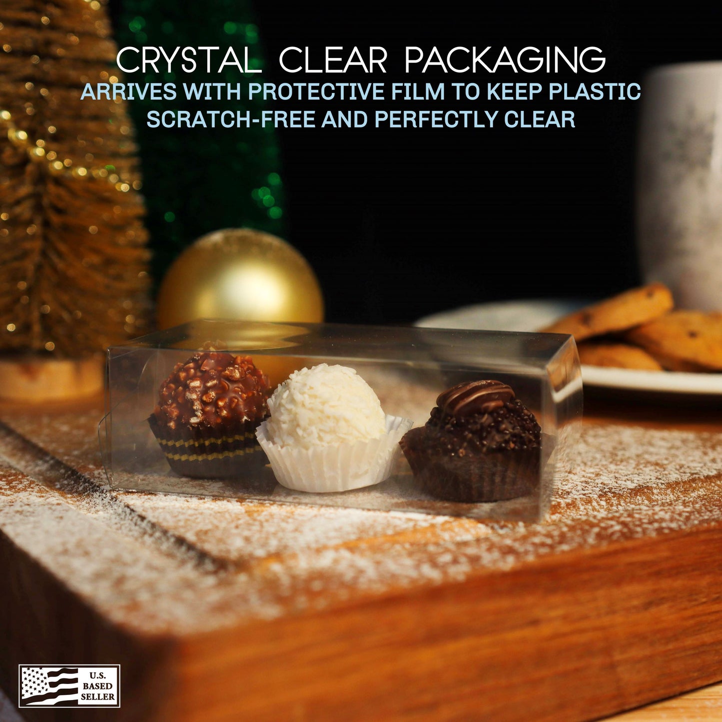 4 x 2 x 1in Clear Gift Box - 100 Pack Small Favor Boxes for Weddings