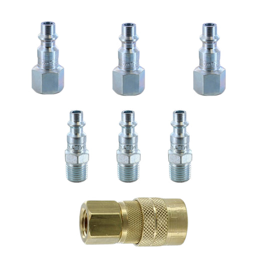 7 Piece M-Style 1/4 Inch NPT Coupler Kit