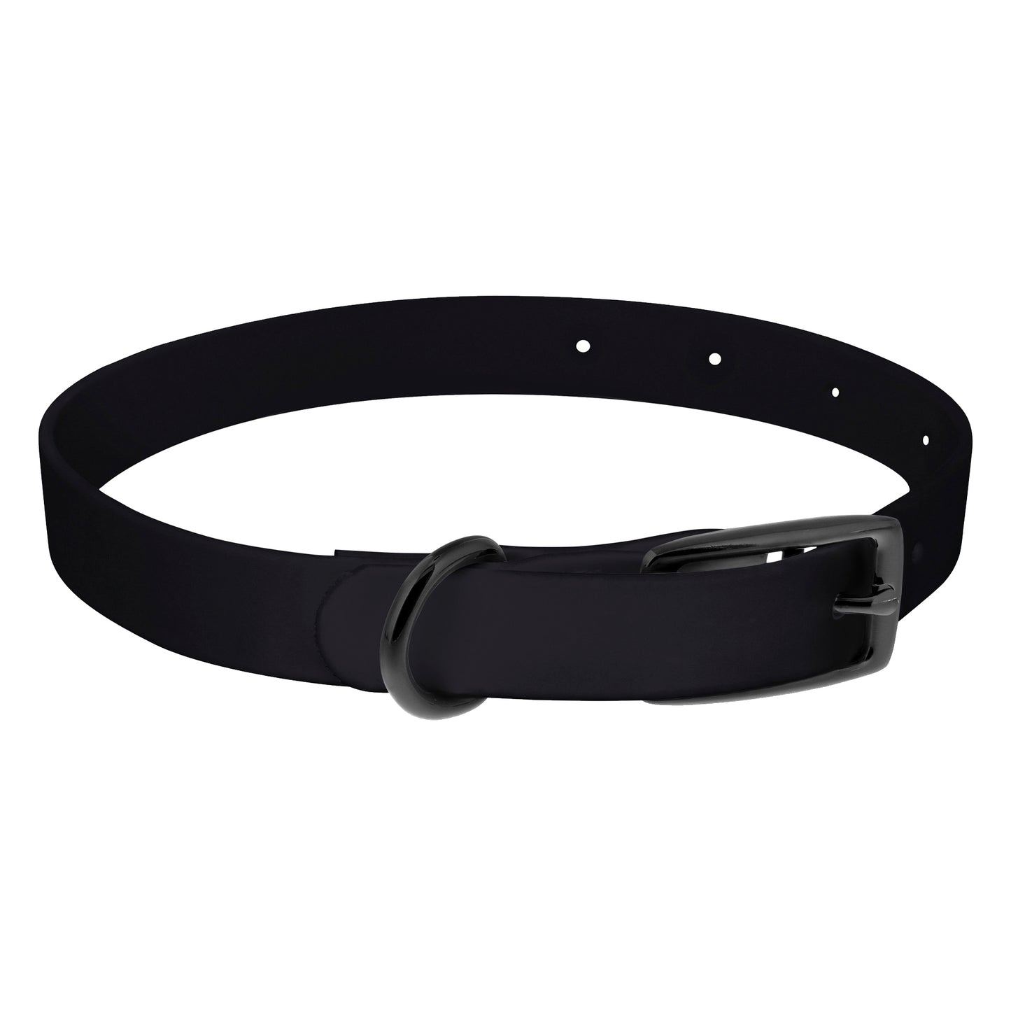 Medium Silicone Dog Collar - Black 19.5in Dog Collar with Prong Buckle