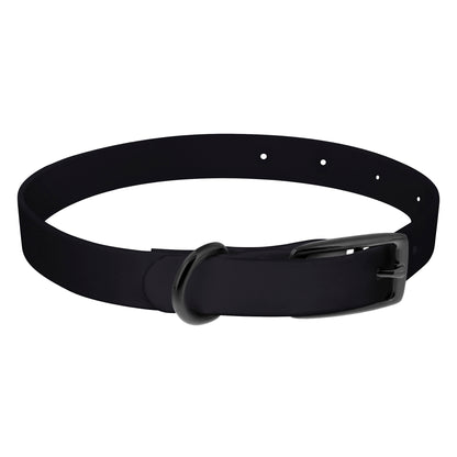 Medium Silicone Dog Collar - Black 19.5in Dog Collar with Prong Buckle
