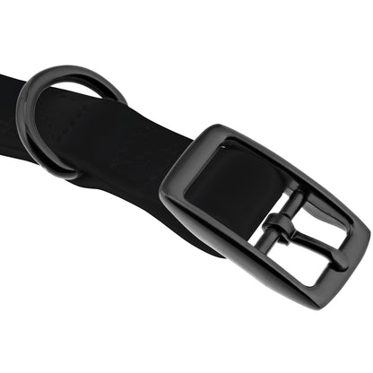 Medium Silicone Dog Collar - Black 19.5in Dog Collar with Prong Buckle
