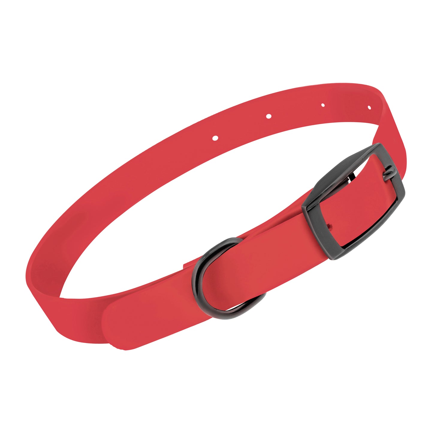 Small Silicone Dog Collar - Pink 18in Dog Collar with Prong Buckle