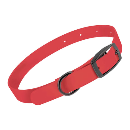 Small Silicone Dog Collar - Pink 18in Dog Collar with Prong Buckle