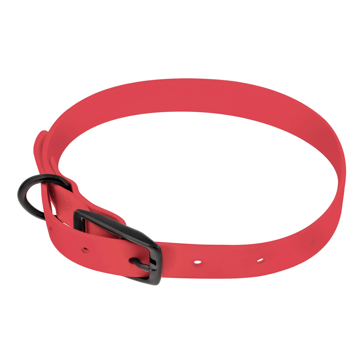 Small Silicone Dog Collar - Pink 18in Dog Collar with Prong Buckle