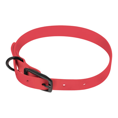 Small Silicone Dog Collar - Pink 18in Dog Collar with Prong Buckle