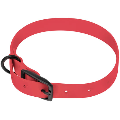 Medium Silicone Dog Collar - Pink 19.5in Dog Collar with Prong Buckle