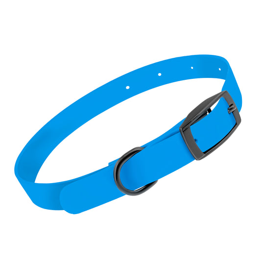 Silicone Dog Collar - Blue Dog Collar with Prong Buckle