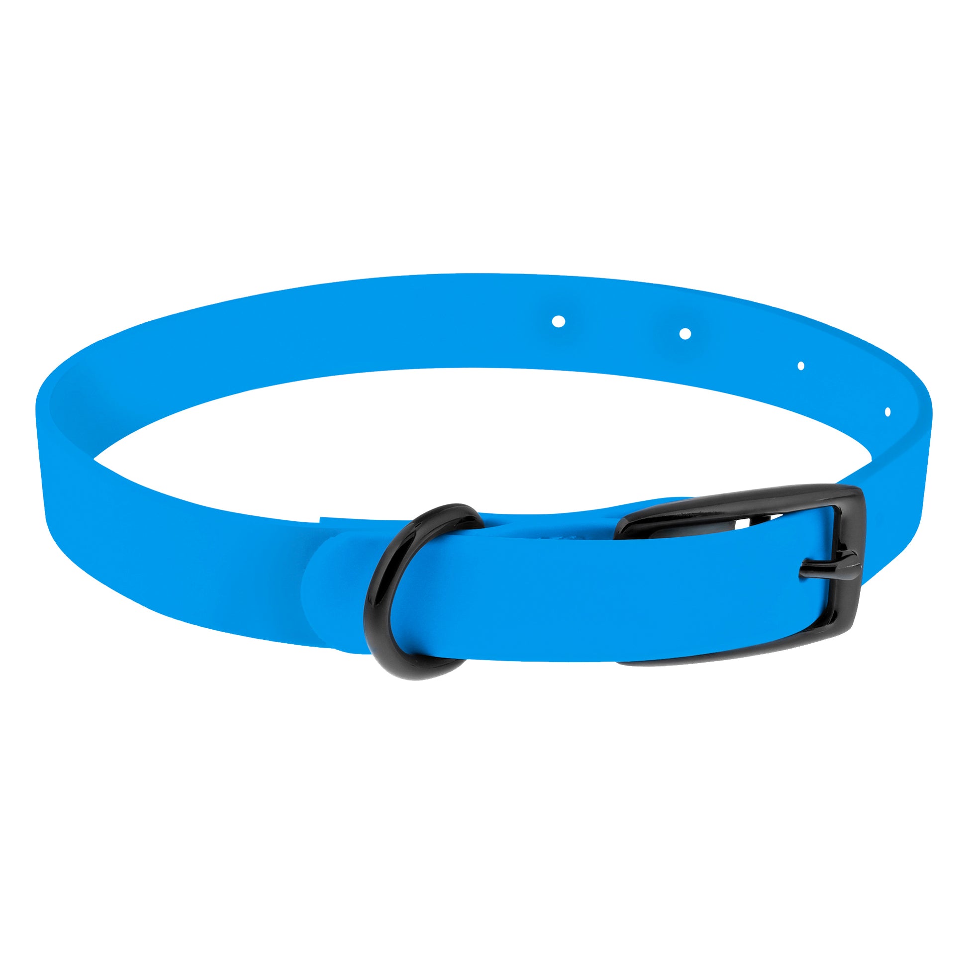 Medium Silicone Dog Collar - Blue 19.5in Dog Collar with Prong Buckle