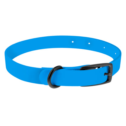 Medium Silicone Dog Collar - Blue 19.5in Dog Collar with Prong Buckle