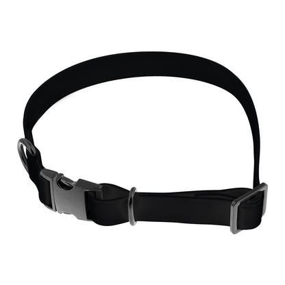 Small Silicone Dog Collar - Black 17in Dog Collar with Clasp Buckle