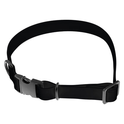 Medium Silicone Dog Collar - Black 20in Dog Collar with Clasp Buckle
