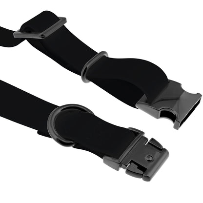Medium Silicone Dog Collar - Black 20in Dog Collar with Clasp Buckle
