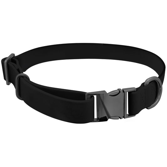 Silicone Dog Collar - Black Dog Collar with Clasp Buckle