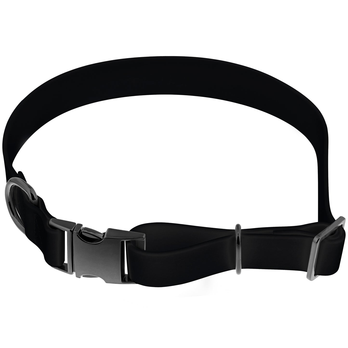 Large Silicone Dog Collar - Black 25.5in Dog Collar with Clasp Buckle