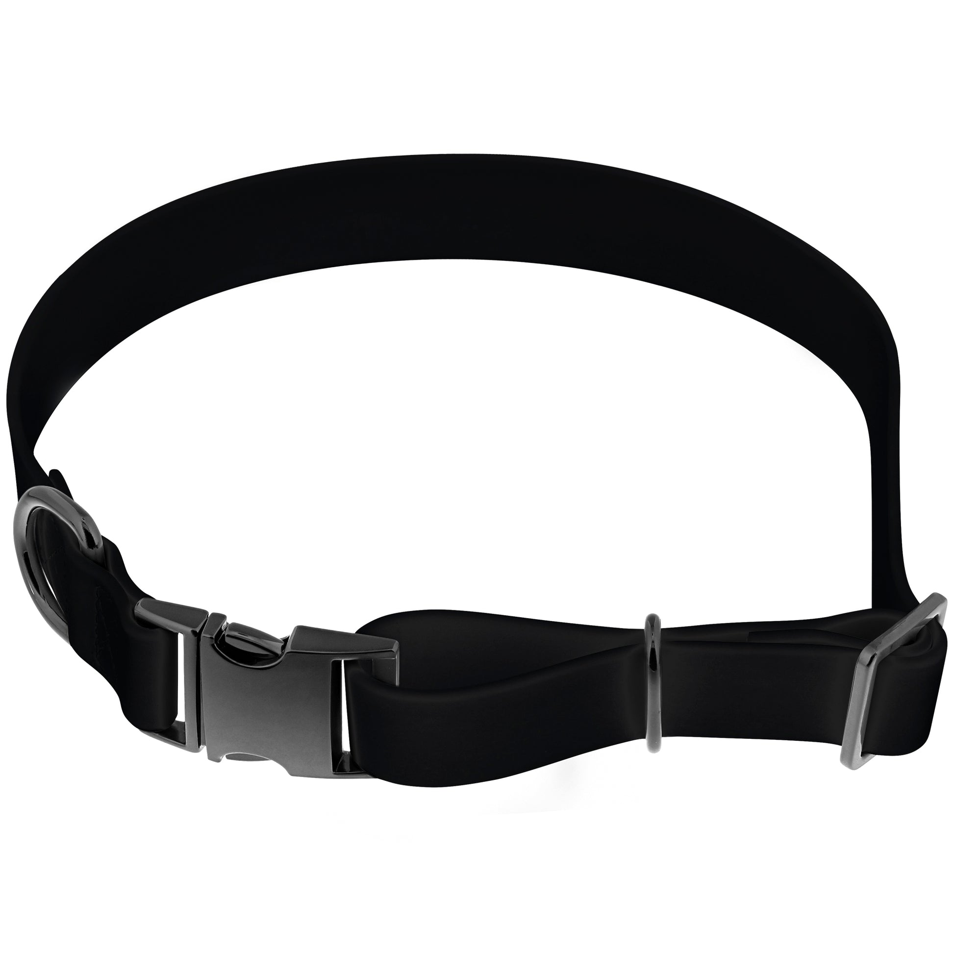 Large Silicone Dog Collar - Black 25.5in Dog Collar with Clasp Buckle