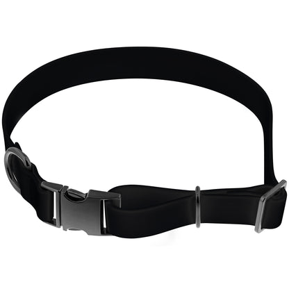 Large Silicone Dog Collar - Black 25.5in Dog Collar with Clasp Buckle