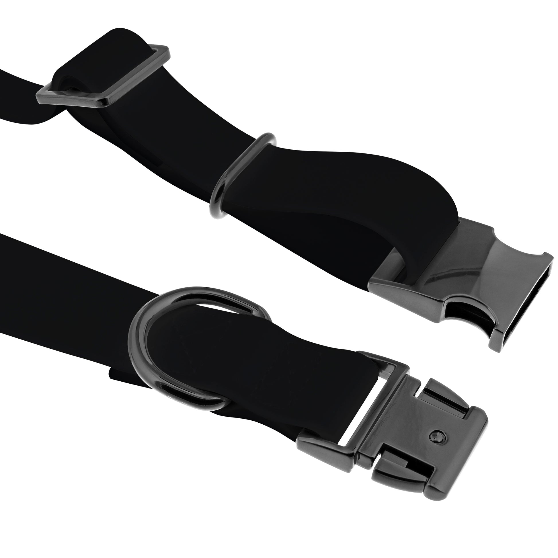 Large Silicone Dog Collar - Black 25.5in Dog Collar with Clasp Buckle