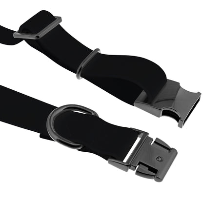 Large Silicone Dog Collar - Black 25.5in Dog Collar with Clasp Buckle