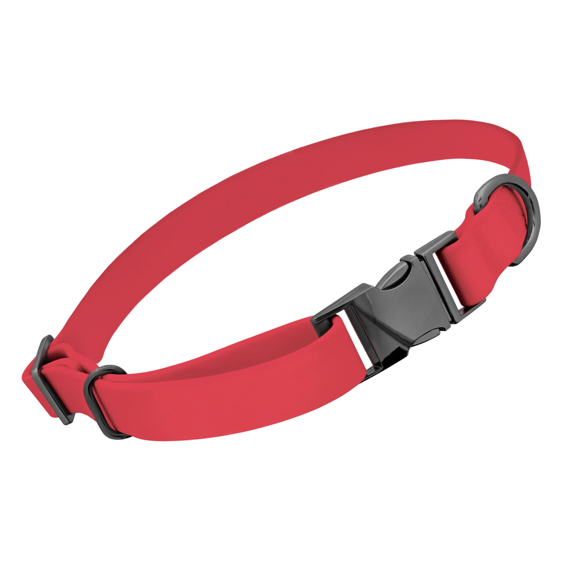 Small Silicone Dog Collar - Pink 17in Dog Collar with Clasp Buckle